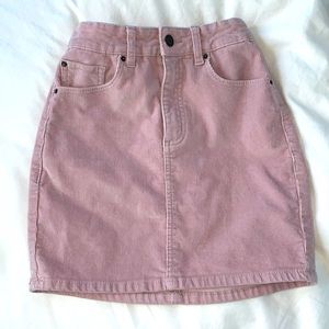 pink garage corduroy mini skirt
